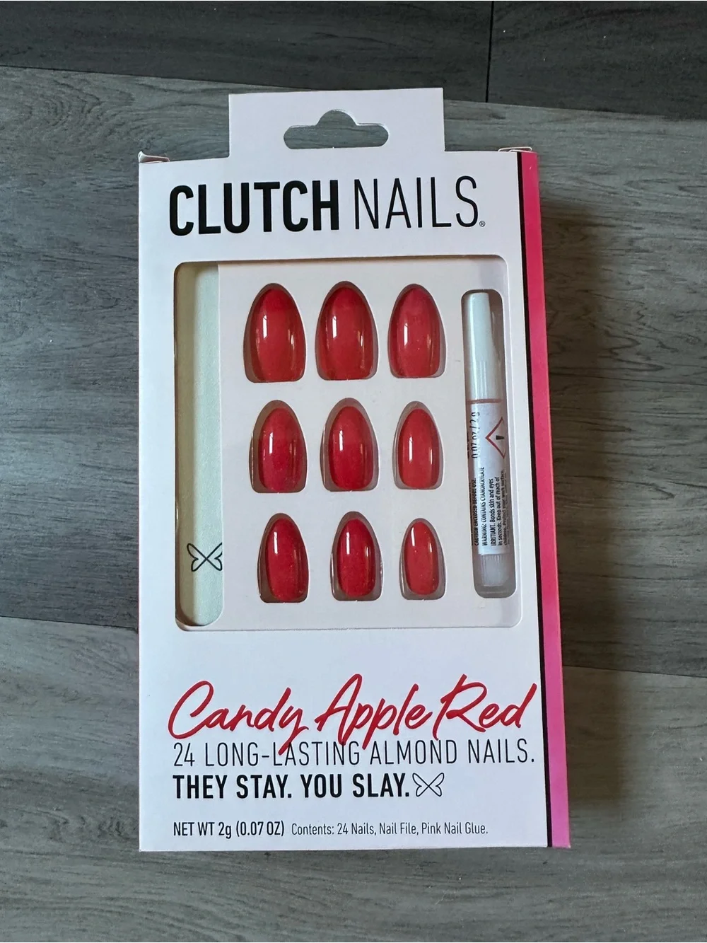Press-On Nails - Candy Apple Red, Electric Blue, Neutral & Silver Styles
